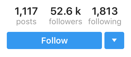 Instagram account followers and following stats
