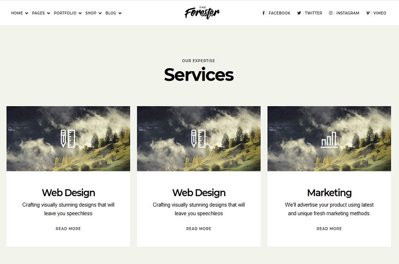 The Forester WordPress theme