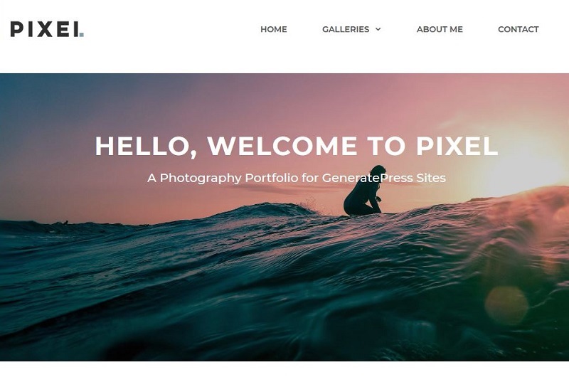 GeneratePress Pixel photography WordPress template