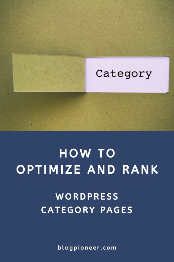 WordPress category pages and SEO (how to optimize categories)