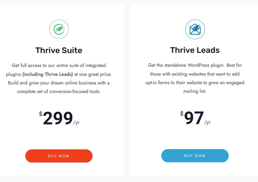 Thrive Leads pricing