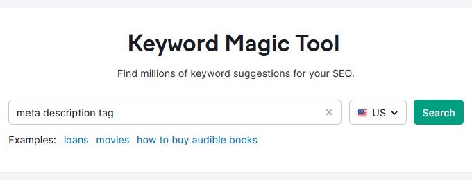 Semrush keyword magic tool